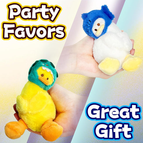 Cute Duck Stuffed Animals for Girls and Boys, Mini Yellow Duck Plush Toys Key Chain, Soft and Fun Dinosaur Style Duck Toy, Small Stuffed Animal fo...
